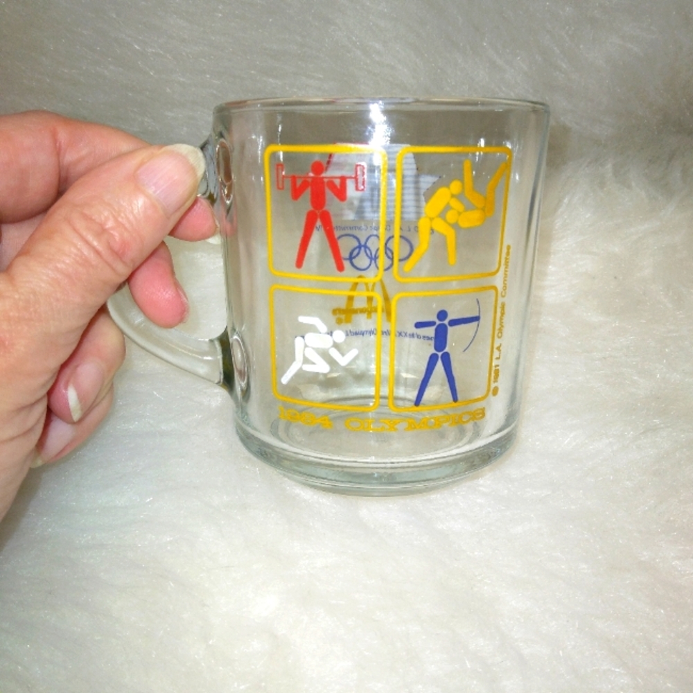 Vintage Mcdonald's 1984 Olympics Coffee Mugs  Anchor Hocking Made in USA